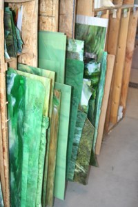 green_glass_s Green art glass for stained glass windows