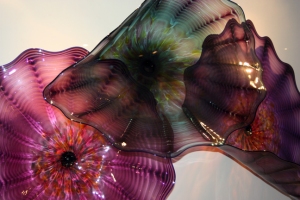 Blown glass platters by Dale Chihuly