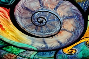 Stained_glass_spiral-s Stained glass artwork at National LIberty Museum