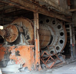 A ball mill for crushing lead ore