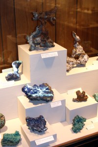 Specimens of copper minerals at Missouri Mines State Historic Site