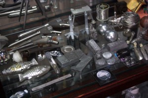 Samples of the elements on display in Theo Gray's office