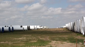 Wind turbines under construction near Dodge City, Kansas