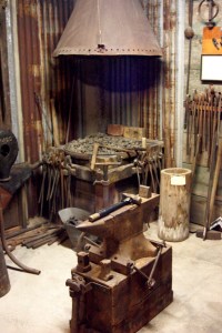 Typical mine blacksmith shop, recreated in the Silverton Heritage Museum.