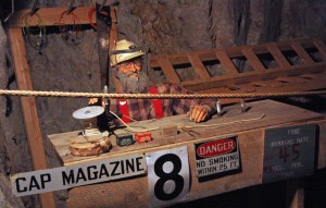 Measuring fuses. The fuses would be wound around the peg to get precise lengths.