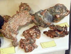 Native copper in the Creede Underground Mining Museum.