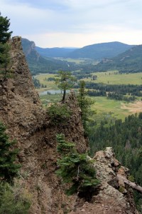 View from Wolf Creek Pass toward Pagosa Springs.