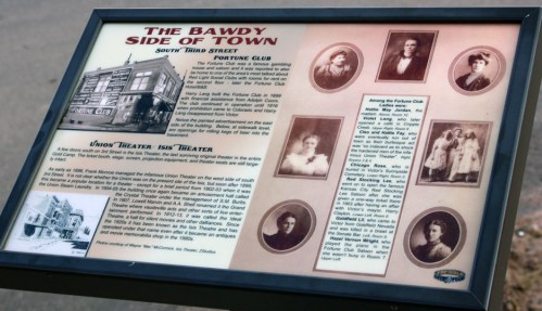 A Sign in Victor, Colorado explaining the bawdy side of town.