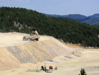 Dumping Overburden from the CC&V Open Pit Mine