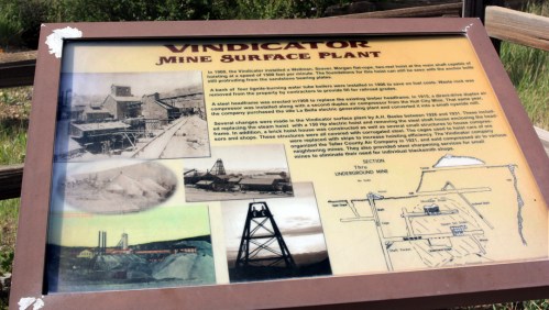 Sign for the Vindicator Mine and Mill