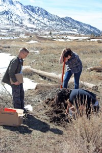 Collecting samples near the High School