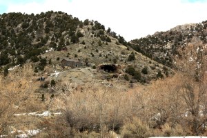 Mammoth Mine, headframe, and glory hole. This was the deepest mine in the district, with the richest concentration of silver and gold ore.