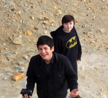 Sean and Indie at the Silver City mine dump.