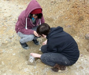Jeffrey and Indie taking samples at the Tintic Standard Mine