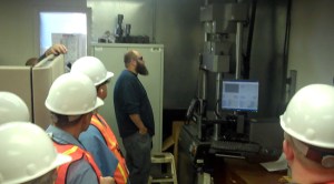 Testing metal samples from the original pipes to determine strength, elasticity, etc.