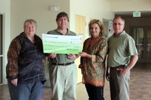 Receiving the award from CenturyLink Foundation.