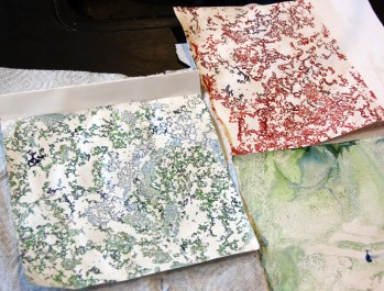 Natural fractal patterns created when the oil/mineral spirits separated from the water layer.