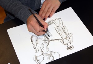 Using a traditional drawing pen with homemade ink