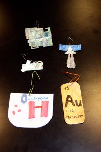 Element ornaments made by chemistry students at Walden School of Liberal Arts