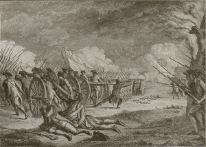 Engraving of the Battle of Lexington Green, April 19, 1775.