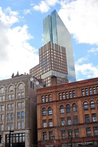 Boston buildings in twilight as I walk back to 40 Berkeley. Do you notice the anomaly?