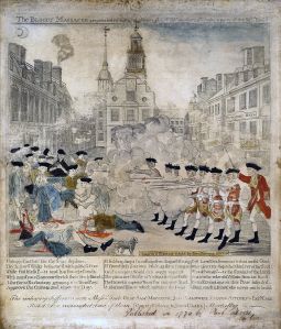 Paul Revere's colored engraving of the Boston Massacre