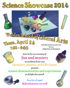 Poster for our 2nd "annual" Science Showcase at Walden School