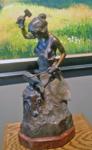 Blacksmith statue at Adonis Bronze, made with the lost wax technique.