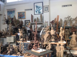 Clay sculptures used as original molds for the bronze statues.