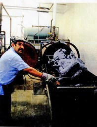 Melting the wax out of the mold. This is the