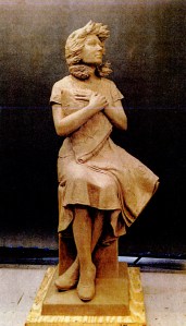 Clay model for Wingless Victory statue.