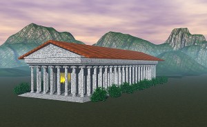 A 3D model of the Temple of Artemis at Ephesus, where Heraclitus lived. This image was modeled by Cameron Larson.
