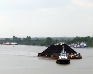 Coal barge on Barito