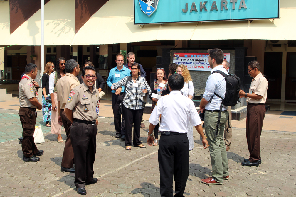 Headmaster with group