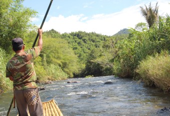 Bamboo raft on Amandit River