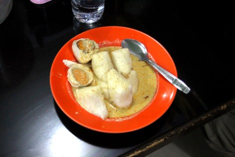 Rice and egg in coconut milk