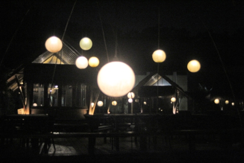 Glow globes at night