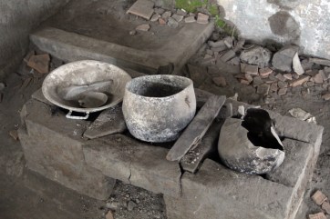 Artifacts in ruined house
