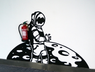 Astronaut hydrant painting