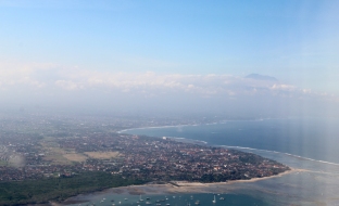 Bali coastline from air