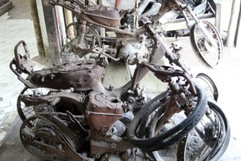 Charred motorcycles