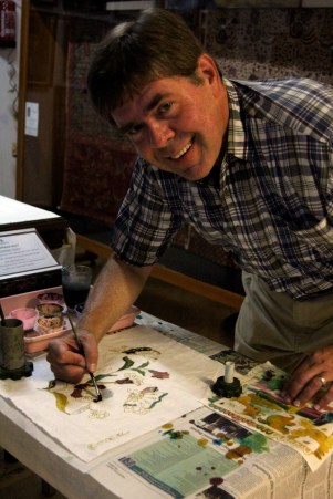 David painting batik