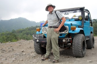 David with jeep on Merapi