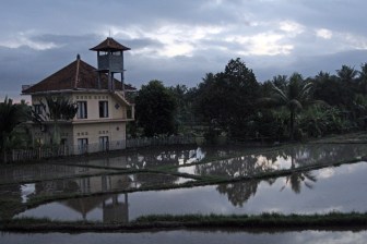 Flooded fields at evening