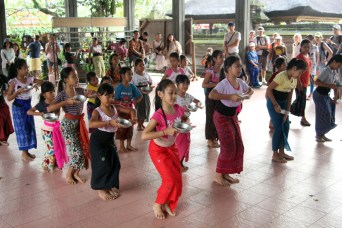 Girls practicing dance