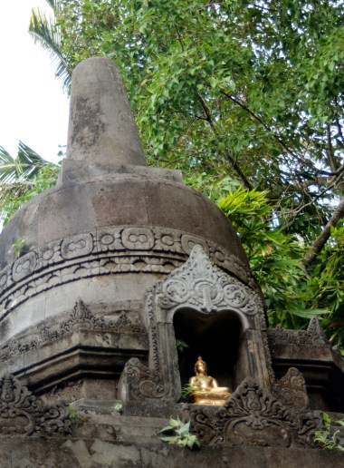 Gold Buddha in stupa