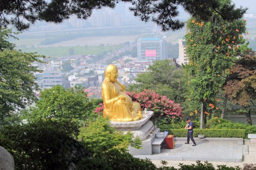 Looking down on fat Buddha