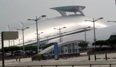 Silver building at airport