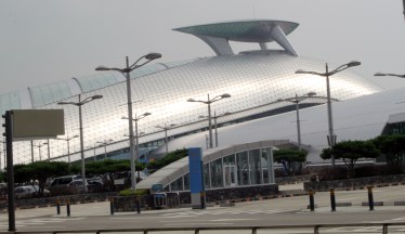 Silver building at airport
