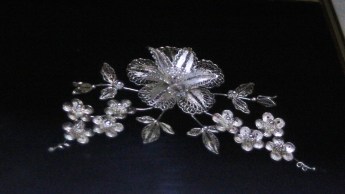 Silver filigree flowers
